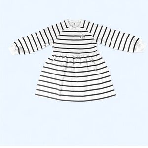 HELLO KITTY Striped Black and White Long Sleeve & Cozy Kids Dress 5Y, Exell Cond
